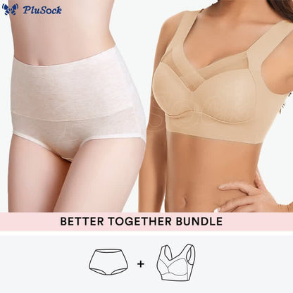 Bundle Plus Size Wireless Bras +High Waist Panty