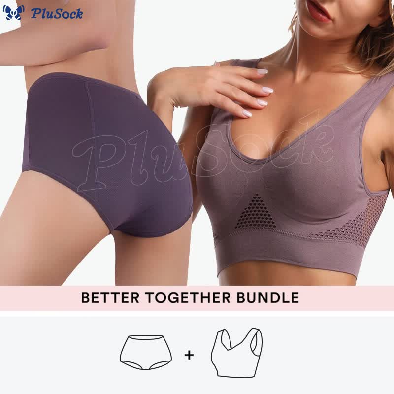 Bundle Plus Size Cutout Sports Bras + Soft Panty