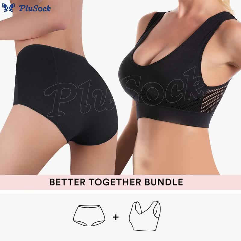 Bundle Plus Size Cutout Sports Bras + Soft Panty