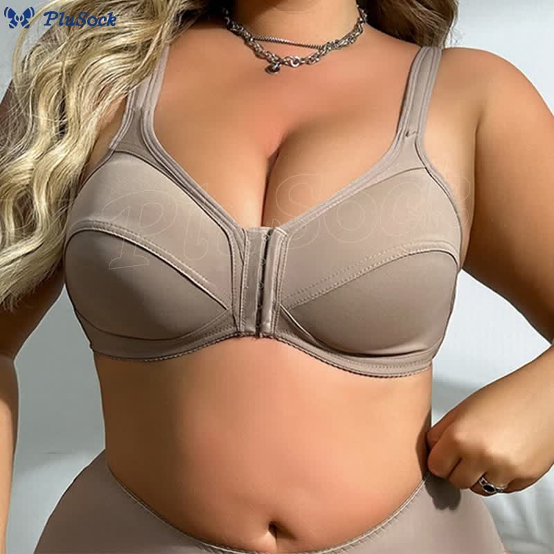 Seamless Front Buckle Full Cup Wireless Bra