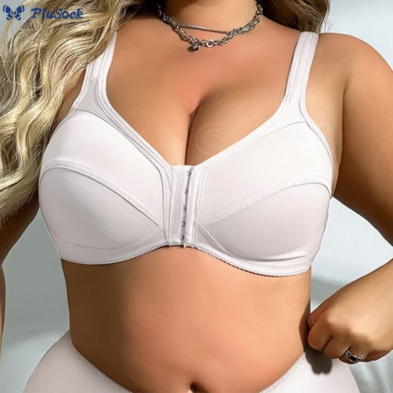 Seamless Front Buckle Full Cup Wireless Bra