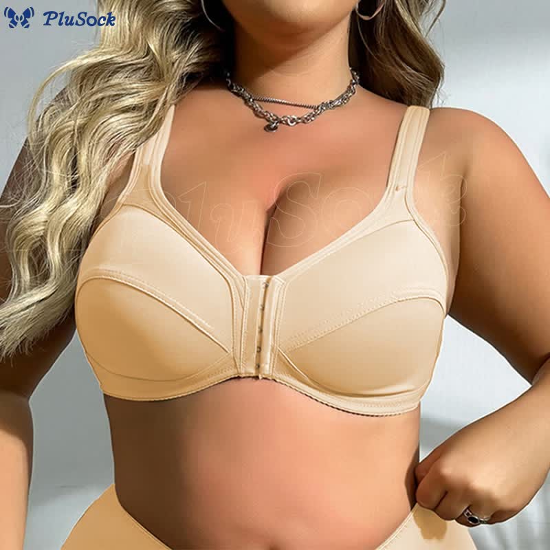 Seamless Front Buckle Full Cup Wireless Bra