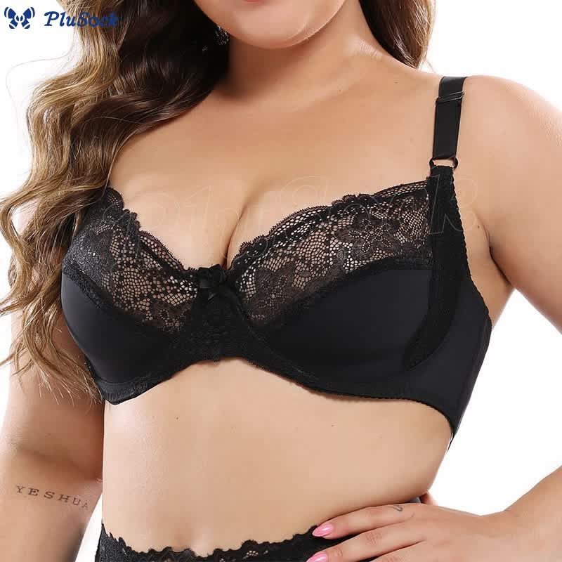 Plus Size Sexy Ultra-thin Lace Underwire Bra