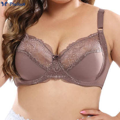 Plus Size Sexy Ultra-thin Lace Underwire Bra