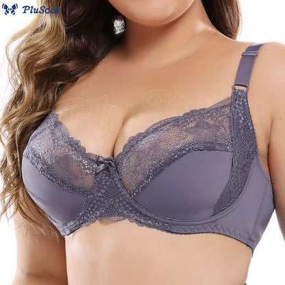 Plus Size Sexy Ultra-thin Lace Underwire Bra