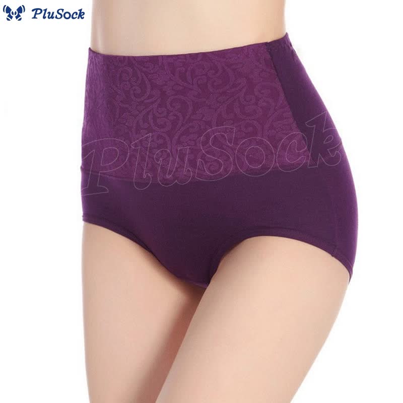 Plus Size High-waisted Cotton Printed Panty(3 Packs)