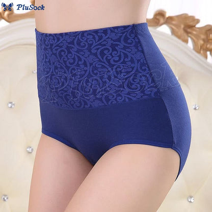 Plus Size High-waisted Cotton Printed Panty(3 Packs)