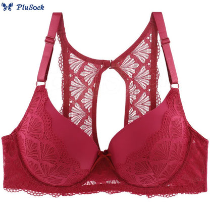 Plus Size Sexy Thin Lace Push Up Underwire Bra