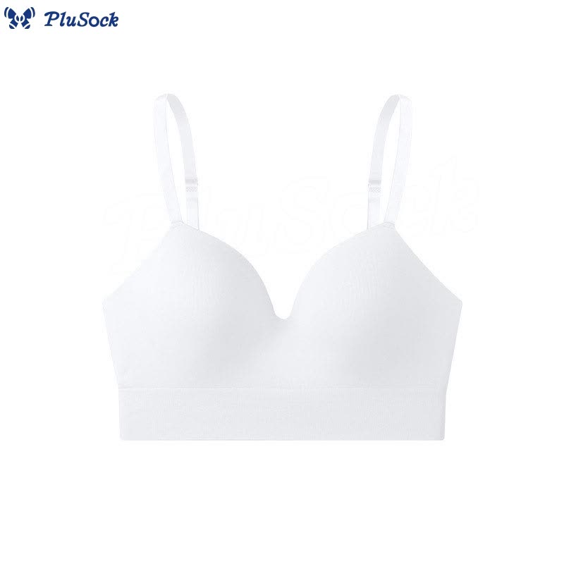 Solid Color Fixed Cup Comfort Wire-Free Bra