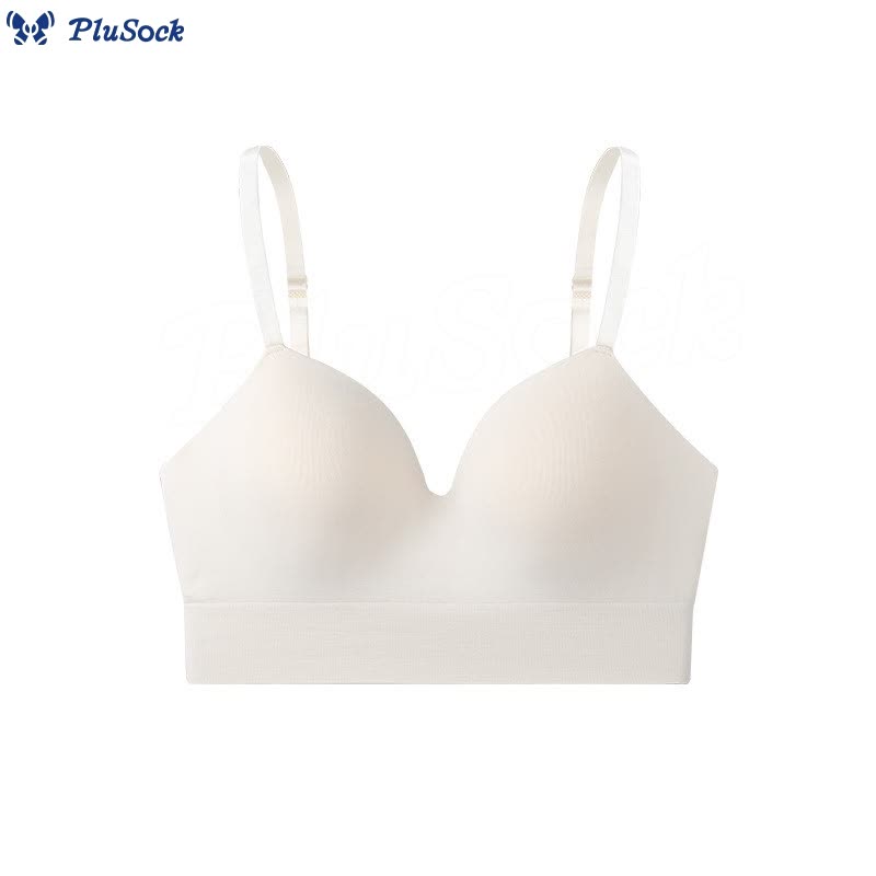 Solid Color Fixed Cup Comfort Wire-Free Bra