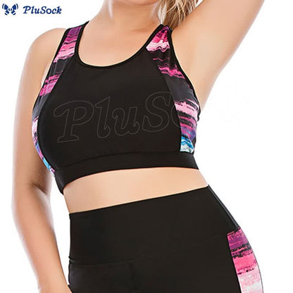 Plus Size Patterned Sports Yoga Bra