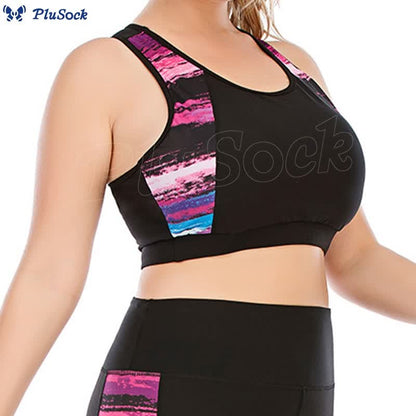 Plus Size Patterned Sports Yoga Bra