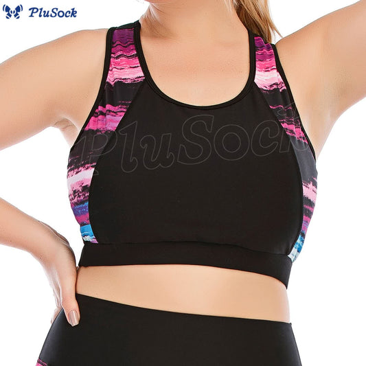 Plus Size Patterned Sports Yoga Bra