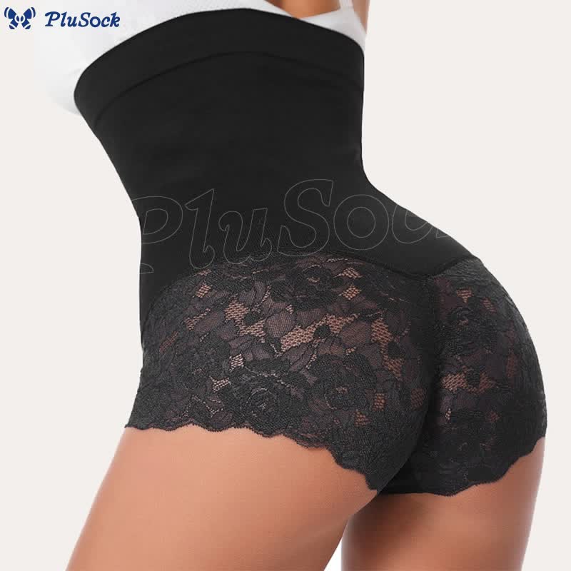 Plus Size High Waist Lace Shapewear Panty