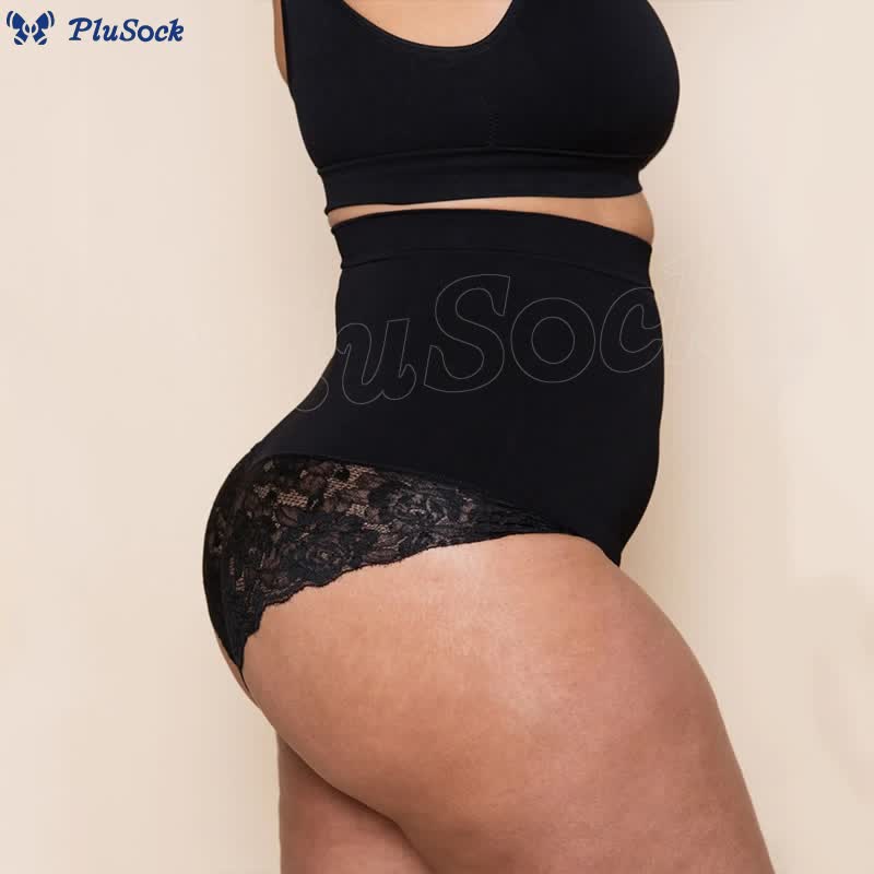 Plus Size High Waist Lace Shapewear Panty