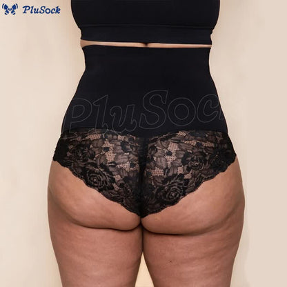 Plus Size High Waist Lace Shapewear Panty