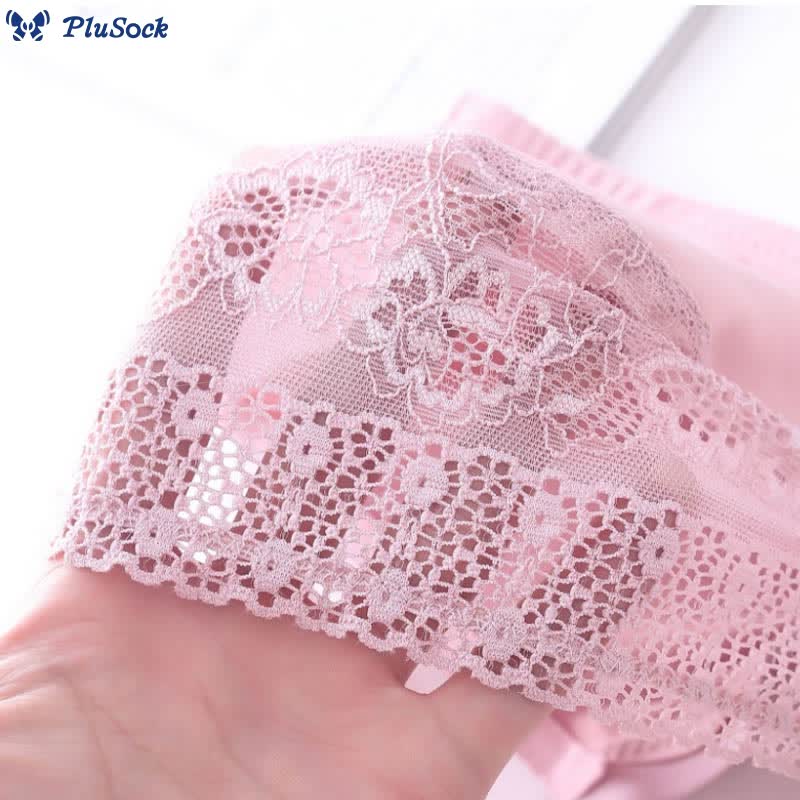 Plus Size Thin Adjustable Lace Patchwork Underwire Bra