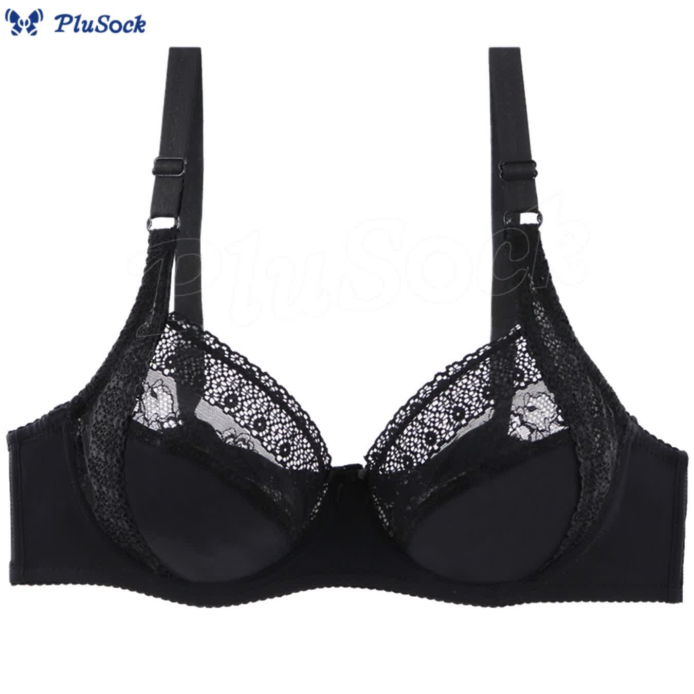 Plus Size Thin Adjustable Lace Patchwork Underwire Bra