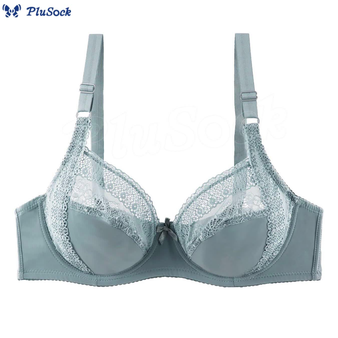 Plus Size Thin Adjustable Lace Patchwork Underwire Bra