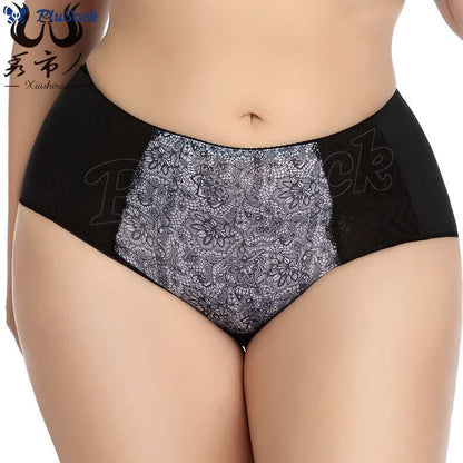 Plus Size Sexy Floral Print Lace Panty