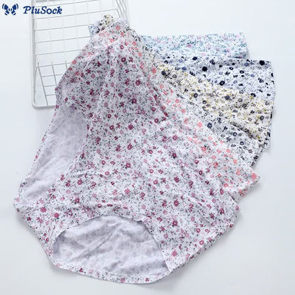 Plus Size Soft Comfortable Floral Panty(3 Packs)