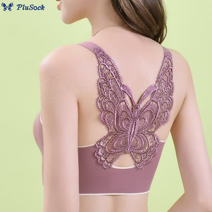 Plus Size Butterfly Beauty Back Wireless Bra