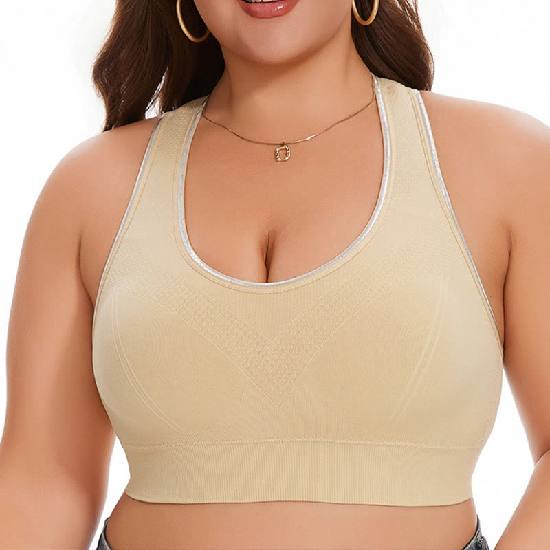 Plus Size Seamless Breathable Sports Yoga Wireless Bra