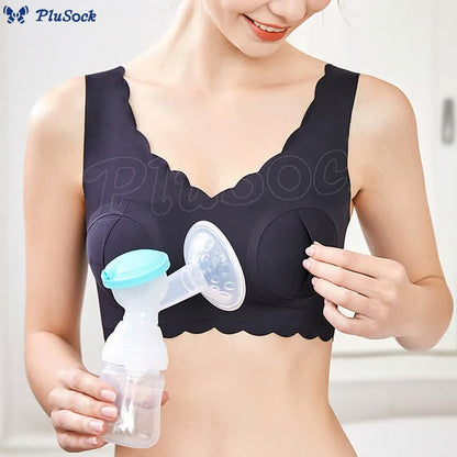 Plus Size Hands-free Breast Pumping Wireless Bra