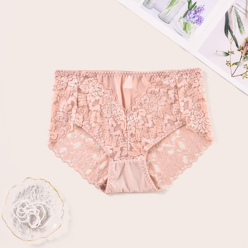 Plus Size Sexy Soft Mid Rise Lace Panty(3 Packs)