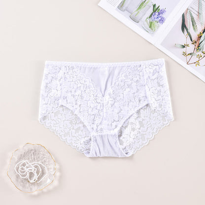 Plus Size Sexy Soft Mid Rise Lace Panty(3 Packs)