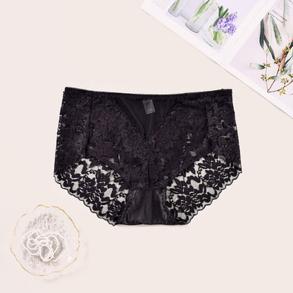 Plus Size Sexy Soft Mid Rise Lace Panty(3 Packs)