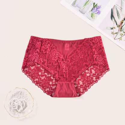 Plus Size Sexy Soft Mid Rise Lace Panty(3 Packs)