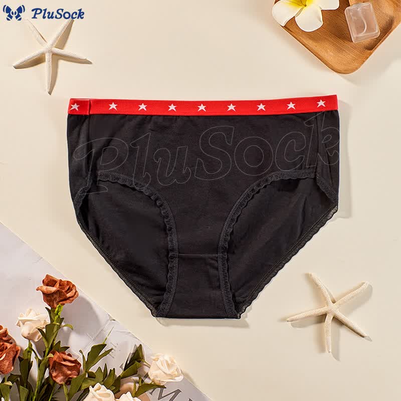 Plus Size High Elastic Lace Printed Panty(3 Packs)