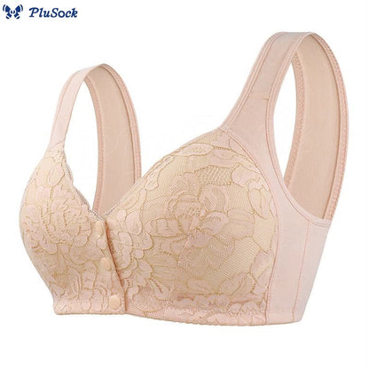 Plus Size Front Closure Lace Wire-Free Tank Bra