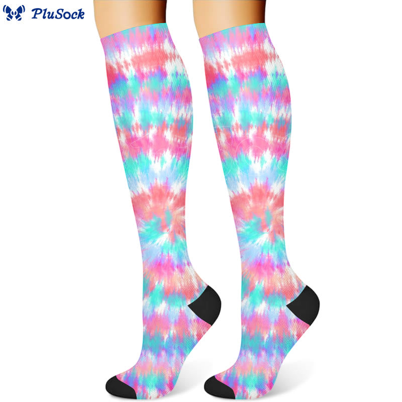 Vibrant Marbled Compression Socks(3 Pairs)