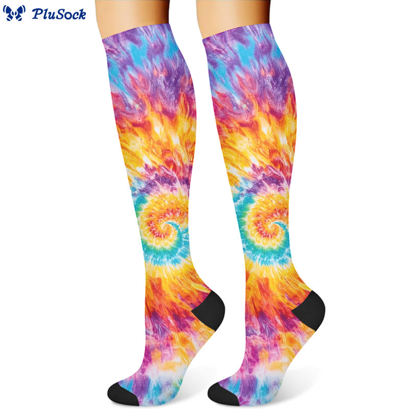 Vibrant Marbled Compression Socks(3 Pairs)