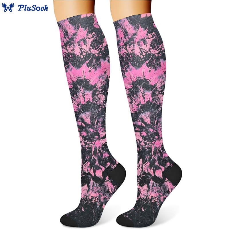 Vibrant Marbled Compression Socks(3 Pairs)