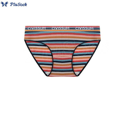 Plus Size Low Waist Colorful Striped Cotton Panty(3 Packs)