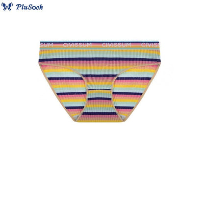 Plus Size Low Waist Colorful Striped Cotton Panty(3 Packs)