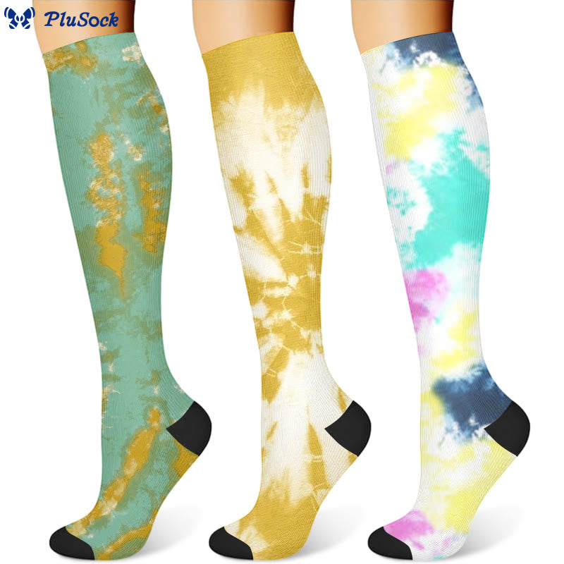 Ombre Tie Dye Compression Socks(3 Pairs)