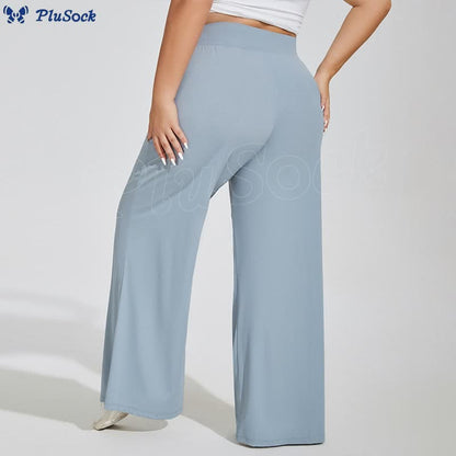 Plus Size High Waist Yoga Wide Leg Fitness Pants