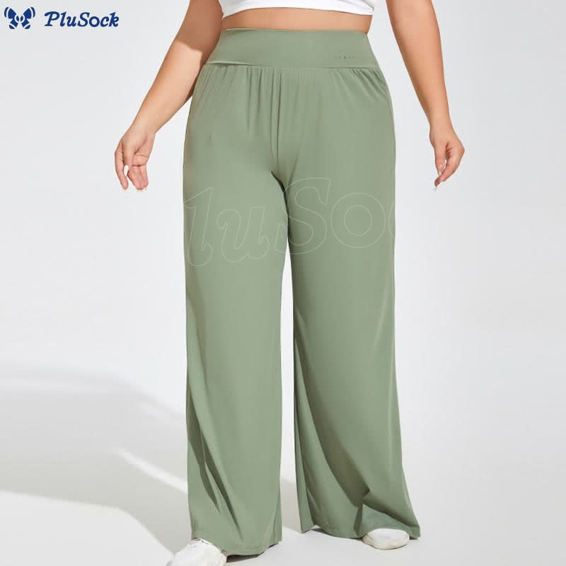 Plus Size High Waist Yoga Wide Leg Fitness Pants