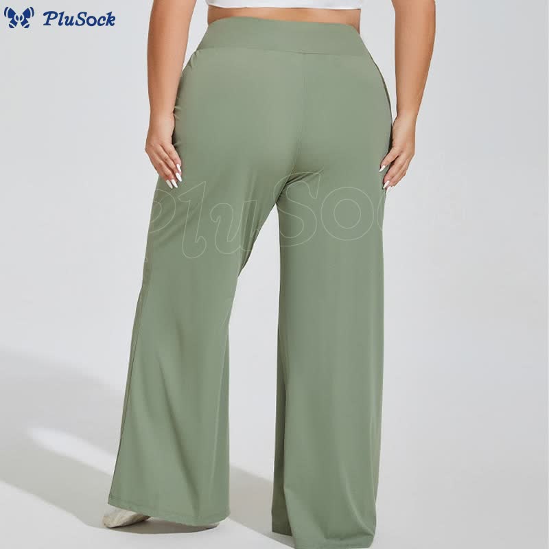 Plus Size High Waist Yoga Wide Leg Fitness Pants