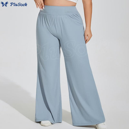 Plus Size High Waist Yoga Wide Leg Fitness Pants