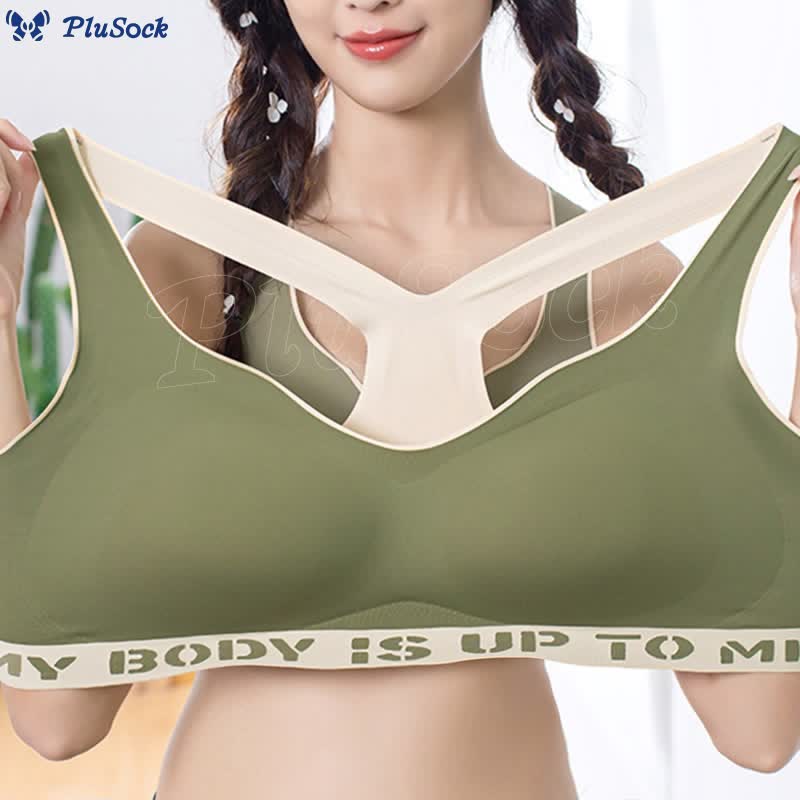 Plus Size Seamless Fitness Push-up Sports Wireless Bra