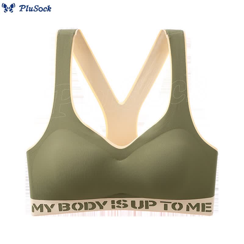 Plus Size Seamless Fitness Push-up Sports Wireless Bra