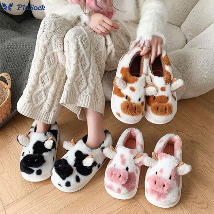 Plus Size Cartoon Cow Slippers