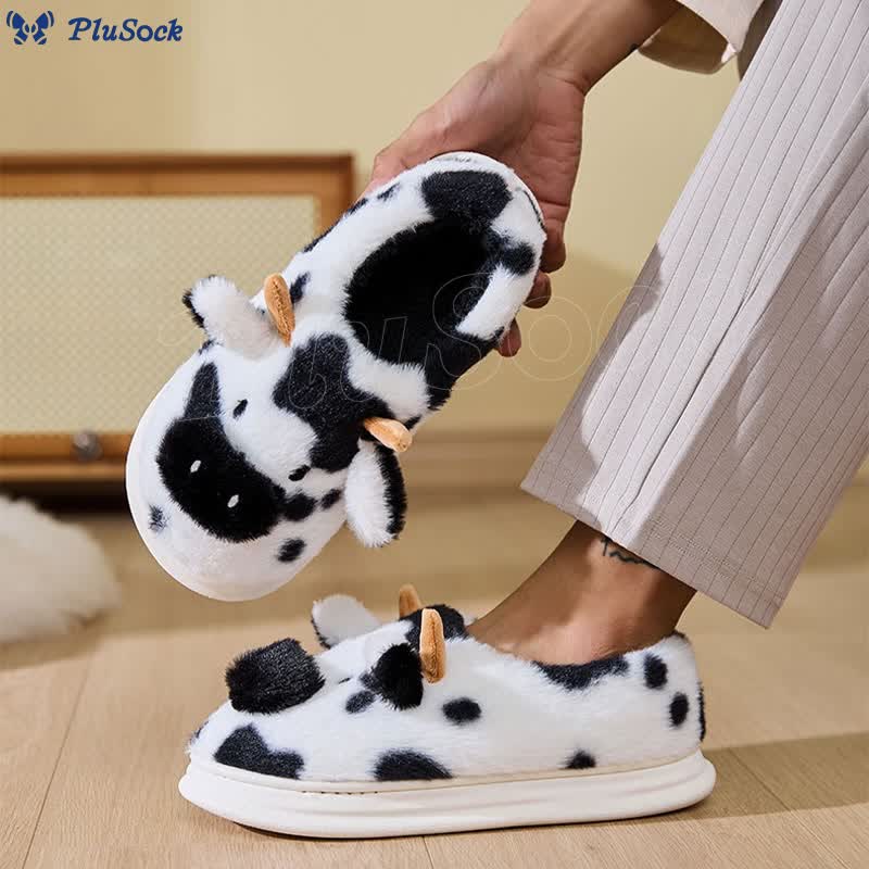 Plus Size Cartoon Cow Slippers