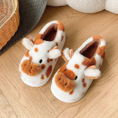 Plus Size Cartoon Cow Slippers