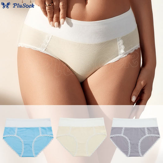 Mid-rise High Elastic Comfortable Lace Panty(3 Packs)